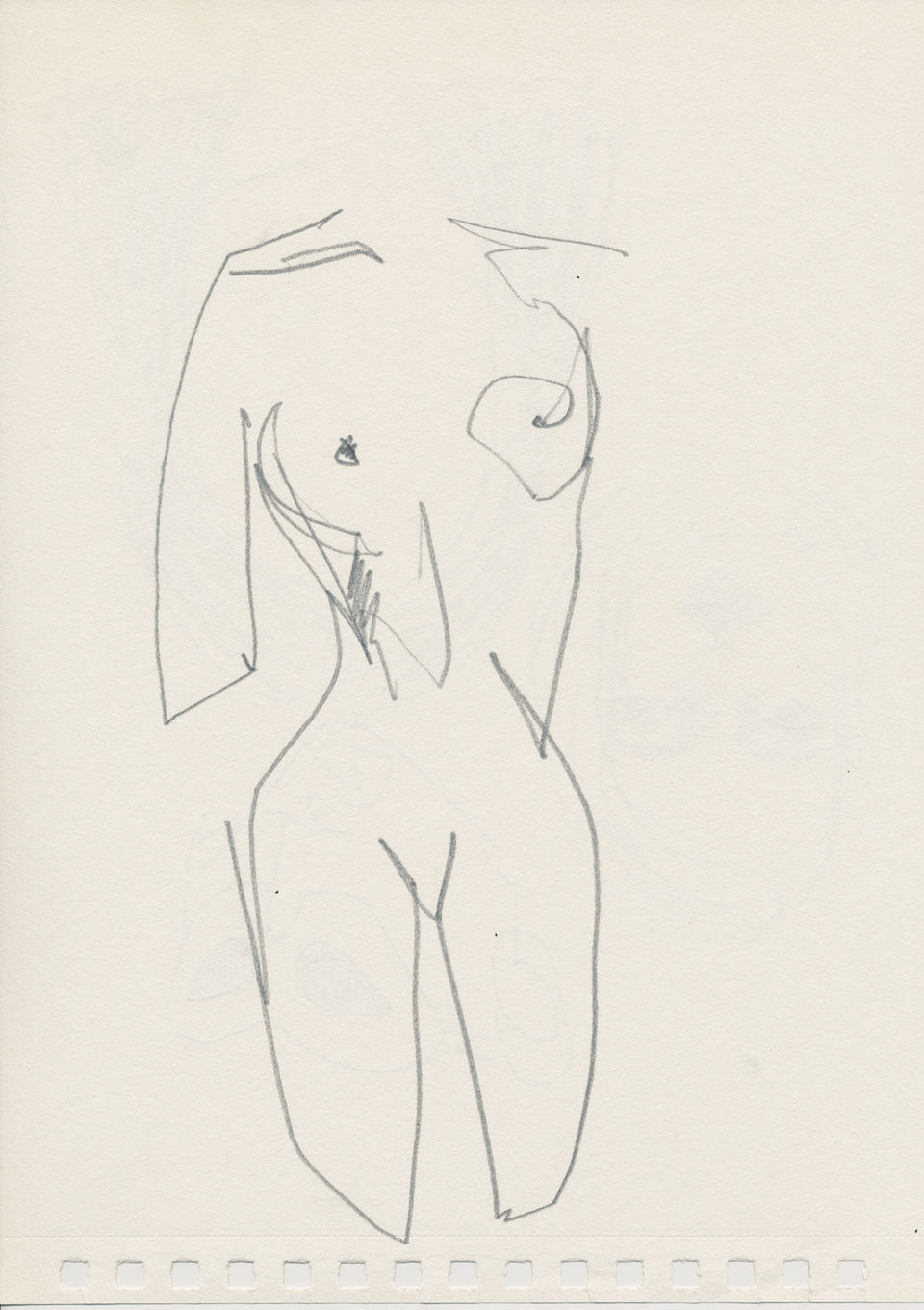 Drawing of a woman by artist Laura Hersée in Amsterdam