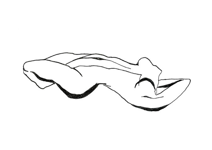 Drawing of woman (Auguste Rodin) by artist Laura Hersée in Amsterdam