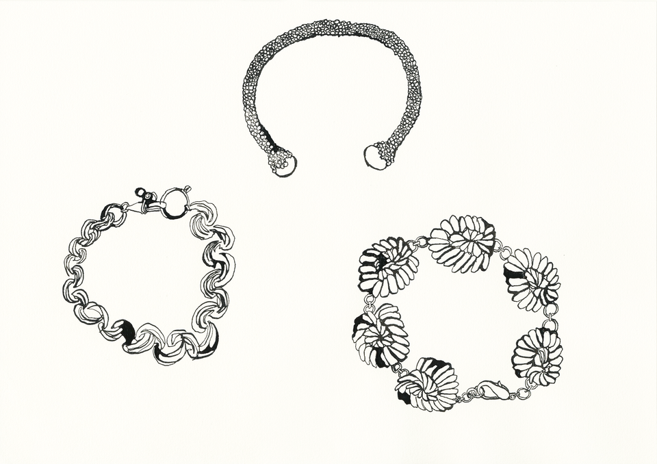 Fashion jewelry  illustration (Bonanza Paris) by artist Laura Hersée in Amsterdam