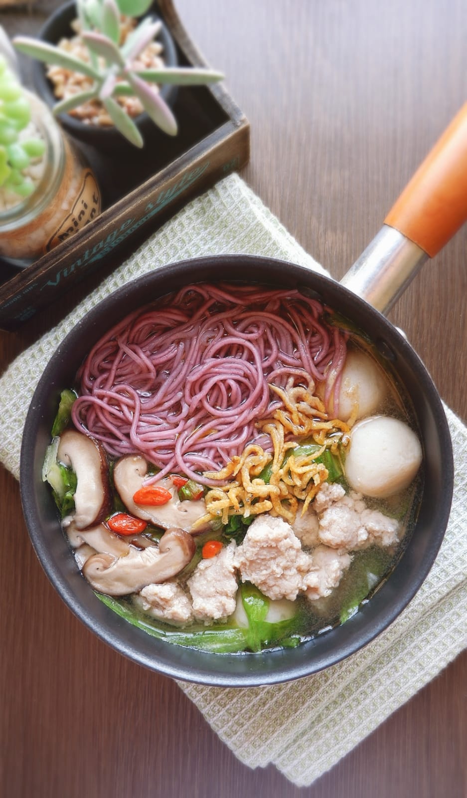 Purple sweet potato noodles