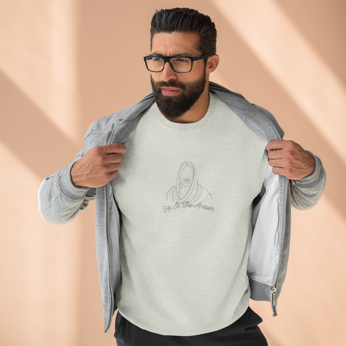 He's the answer-Unisex Crewneck Sweatshirt
