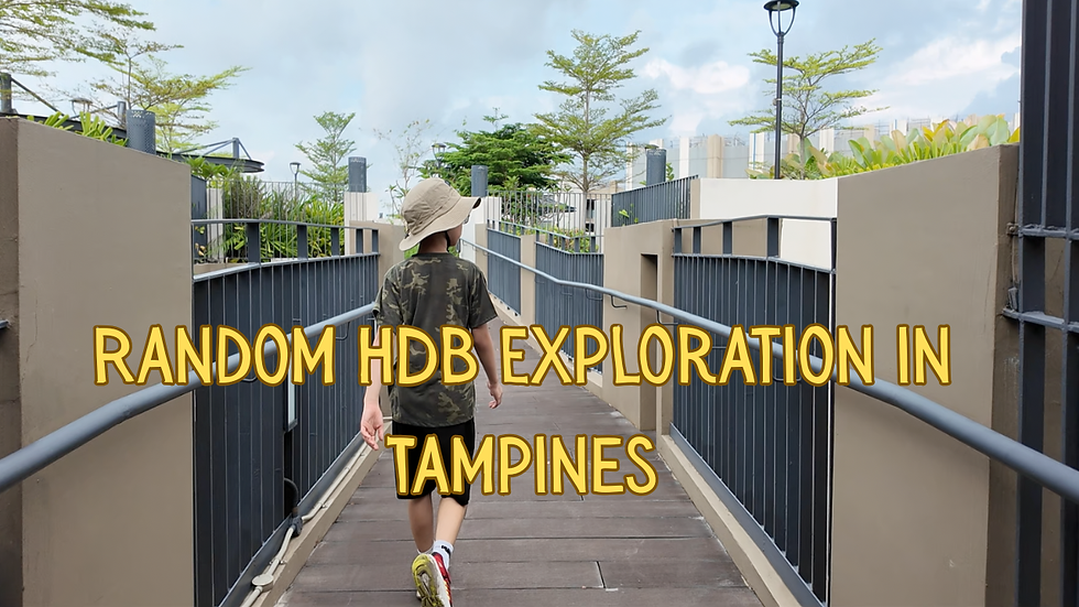 A young boy walking along the path to a HDB roof garden