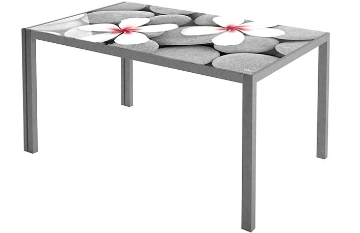 MESA CRISTAL FIJADO SERIGRAFIADO
