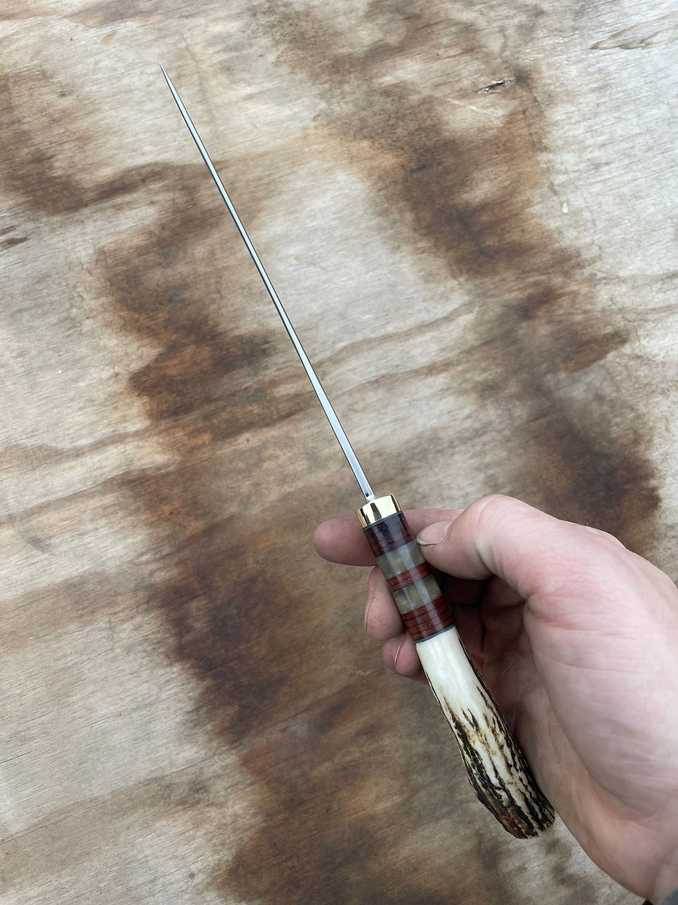 Thumbnail: Sambar Stag, Horsehide and Sheep Horn McKenzie River Fillet