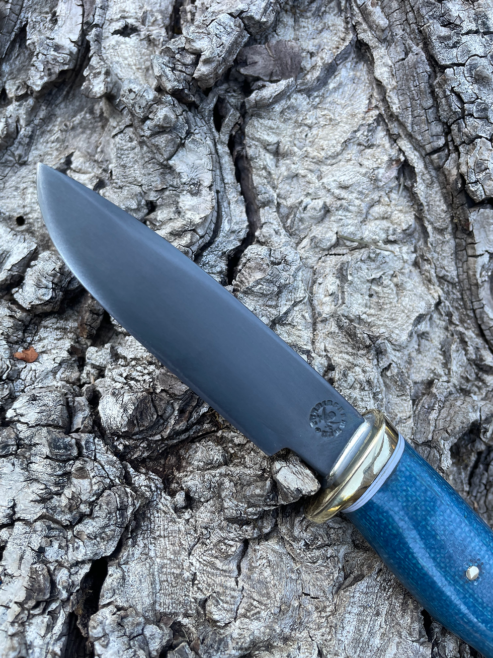 Thumbnail: Jute Micarta Blued Drop Point