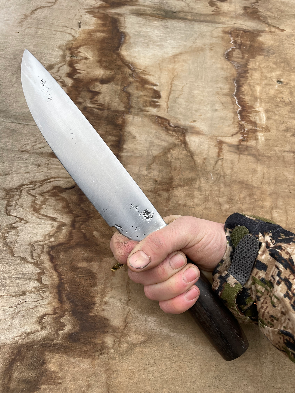 Thumbnail: Premium Claro Walnut and Musk Ox Boss Camp Knife