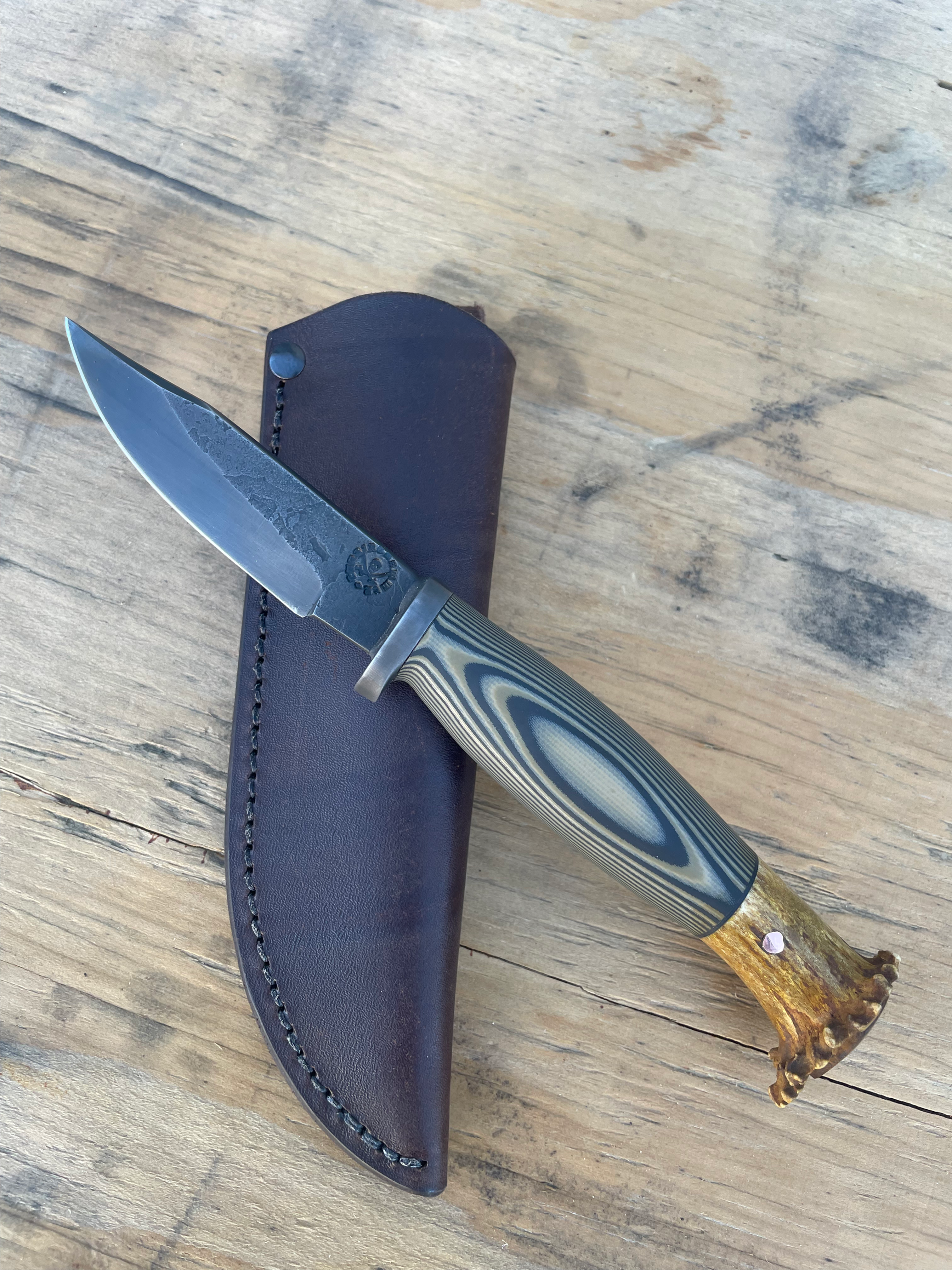 Crown Stag & RG10 Blued Clip Point
