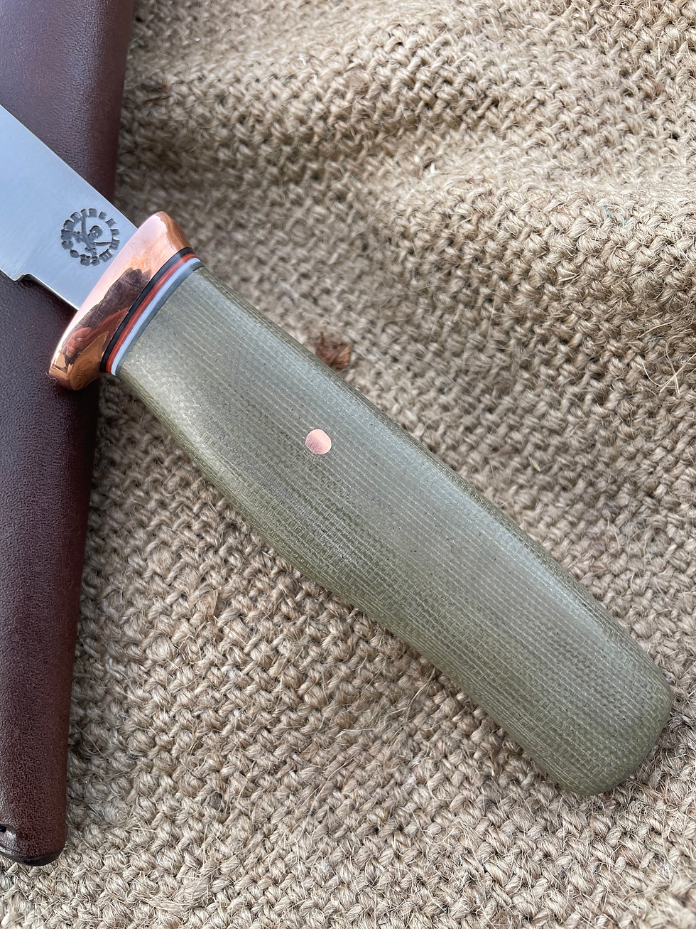 Thumbnail: Green Canvas Micarta Clip Point