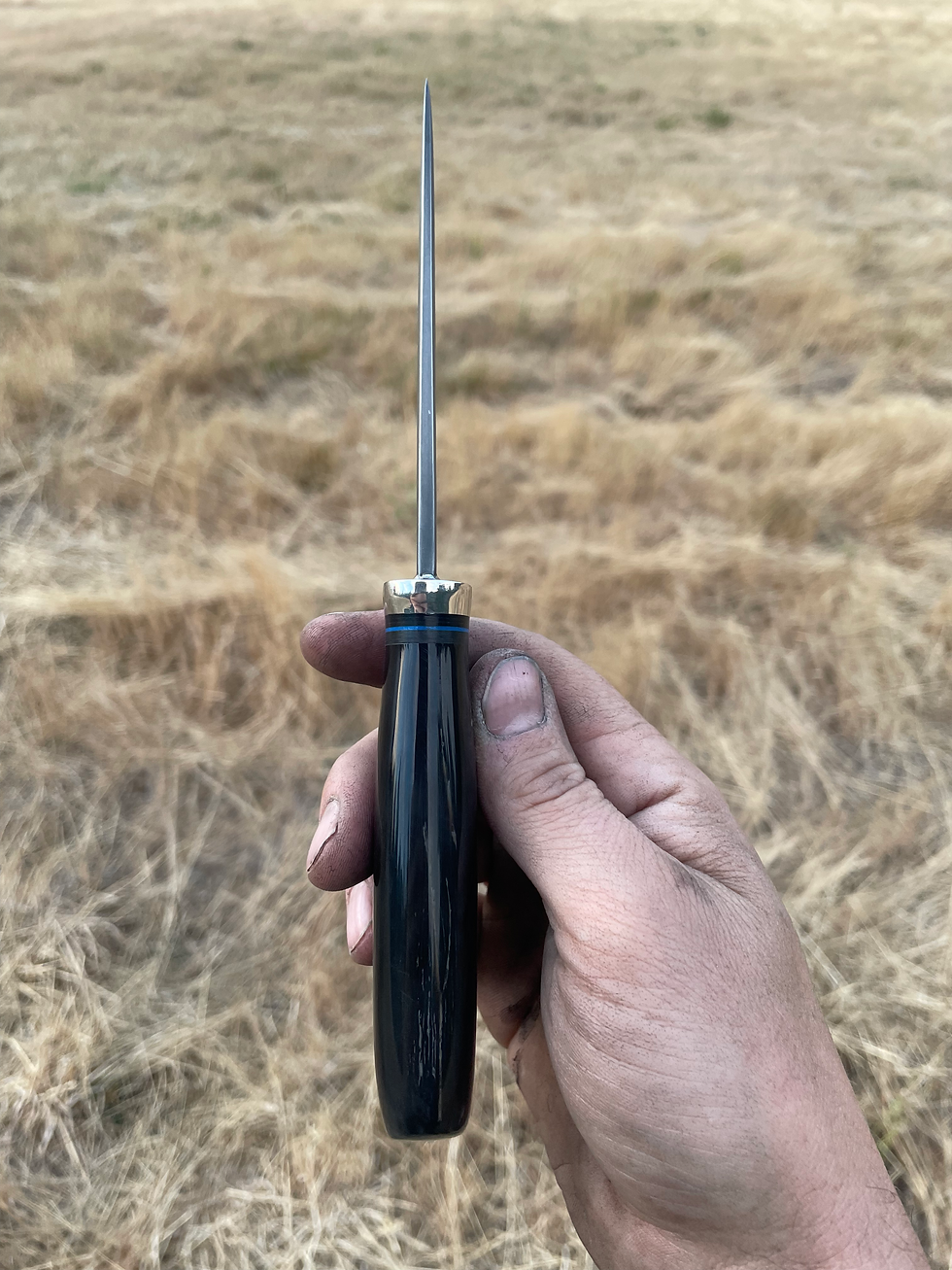 Thumbnail: Buffalo Horn Blued Drop Point