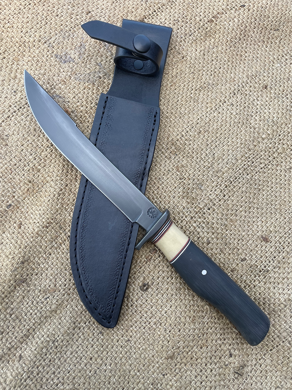 Thumbnail: Graphite Black Canvas Micarta Blued Fighter