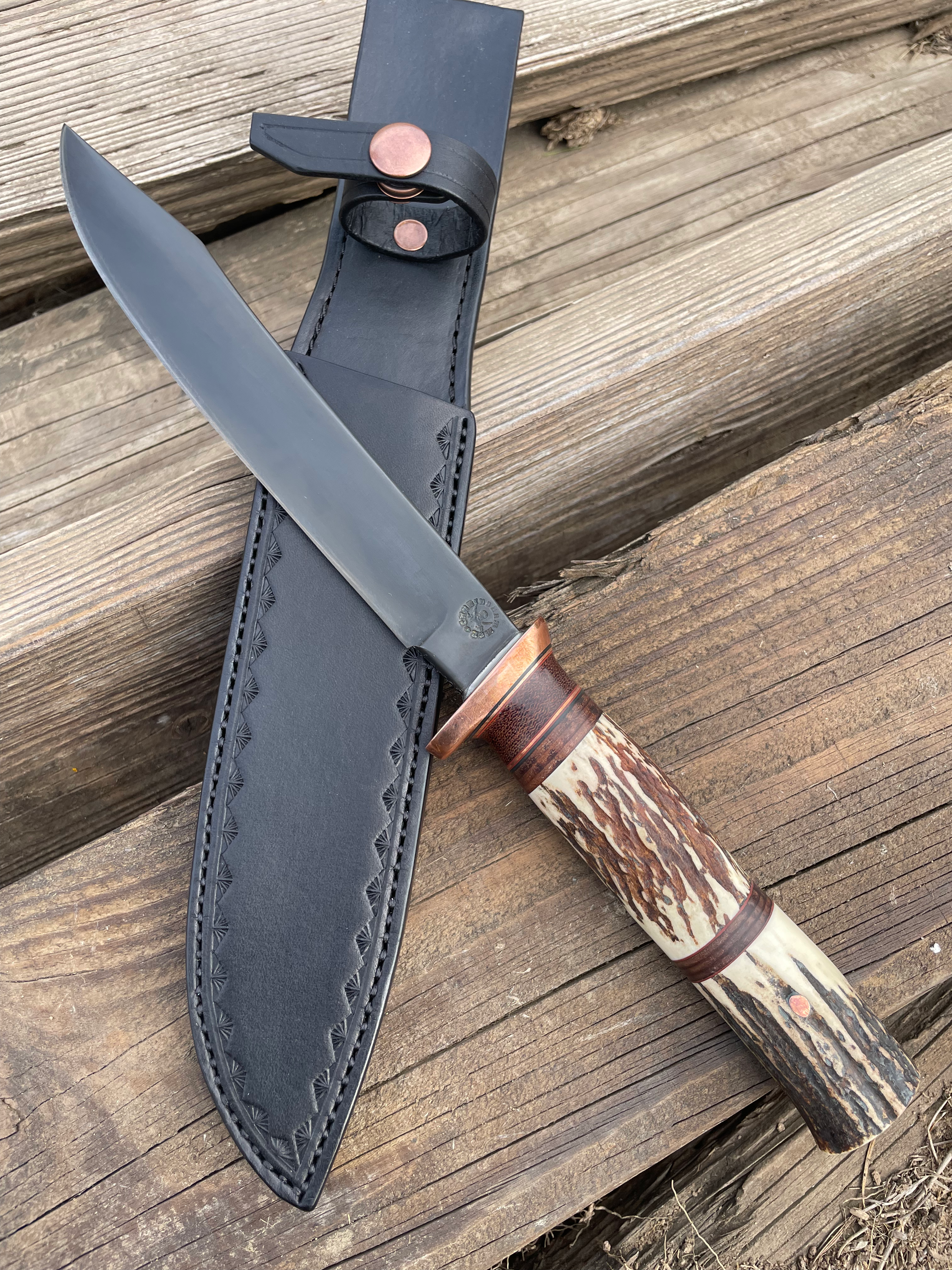 Premium Sambar Stag and Horsehide American Bowie