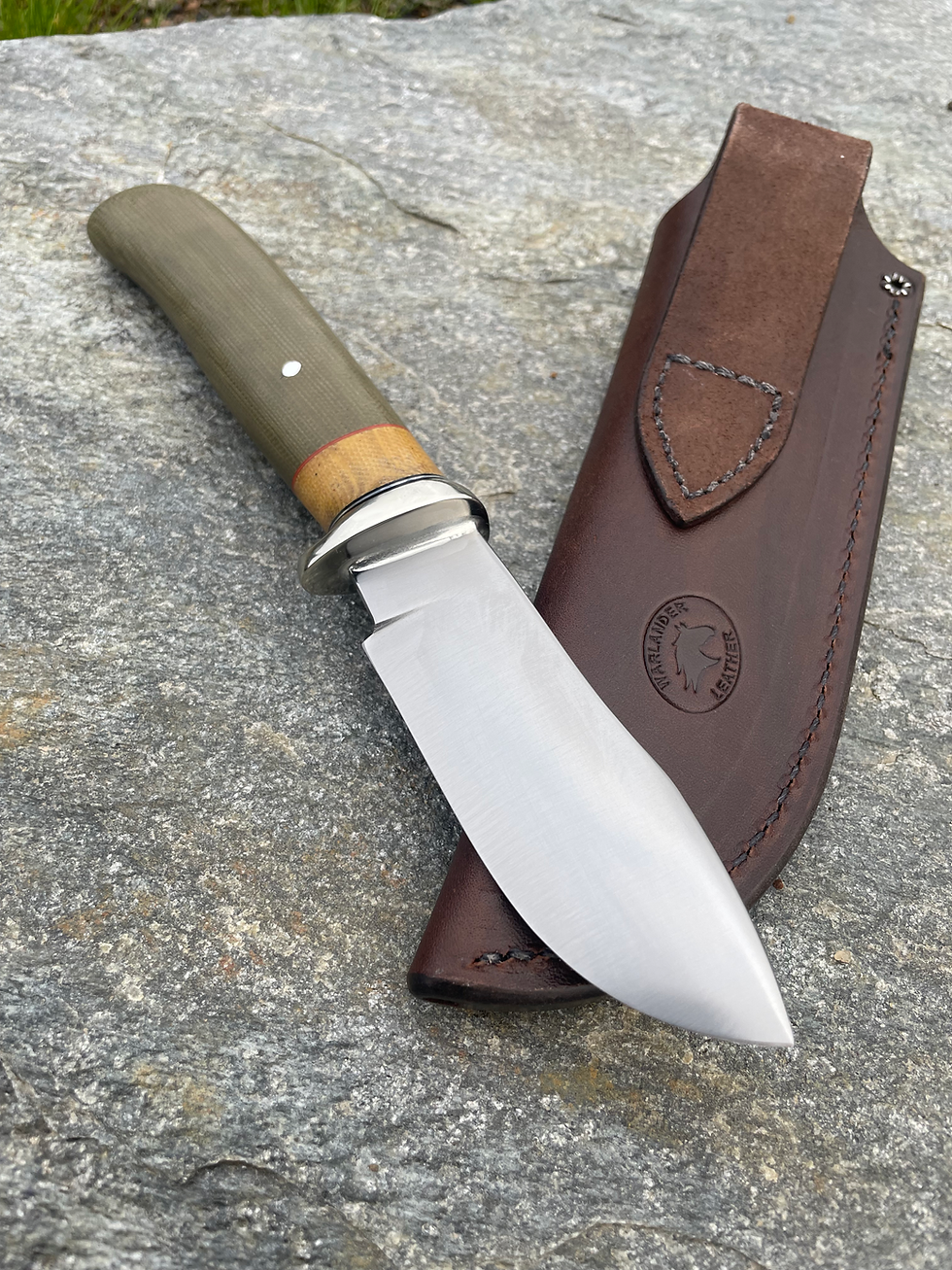 Thumbnail: Green and Natural Canvas Micarta Humbpack Hunter