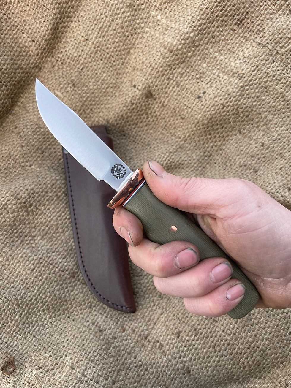 Thumbnail: Green Canvas Micarta Clip Point