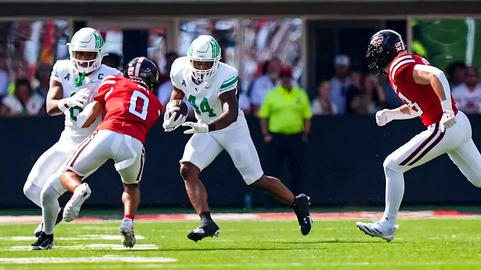 Running back Damashja Harris (44). Photo courtesy of UNT Athletics