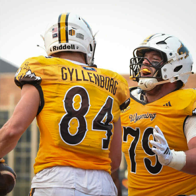 John Michael Gyllenborg celebrates with teammate Jack Walsh. Photo by Ian Cadena, PokesNews.com Staff