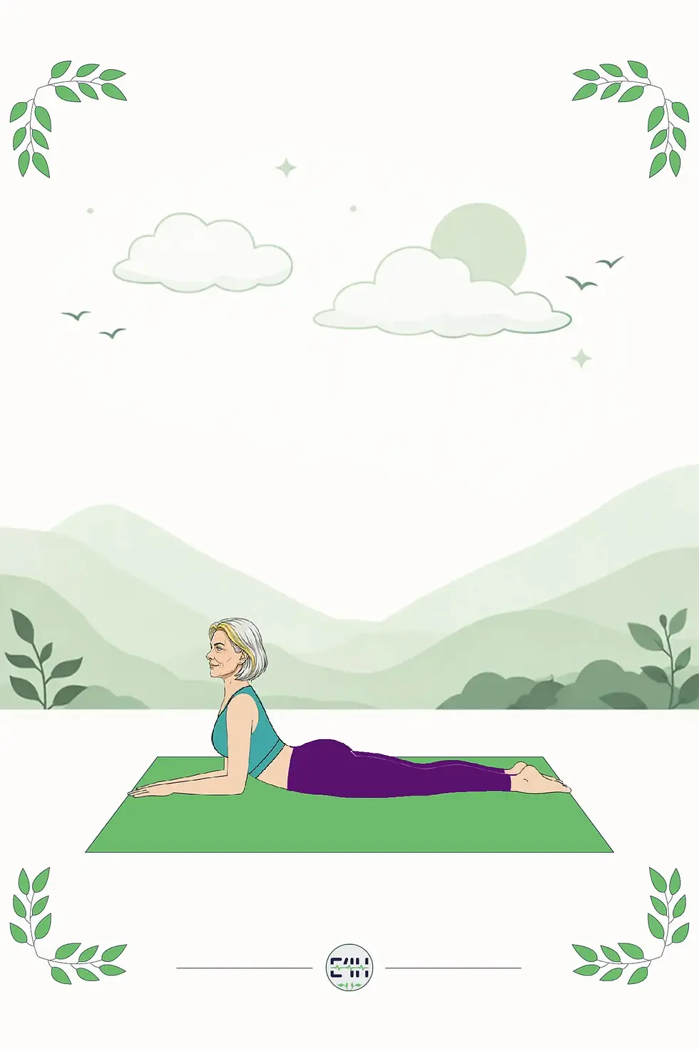 Person lying on the belly propped on the forearms in Sphinx Pose