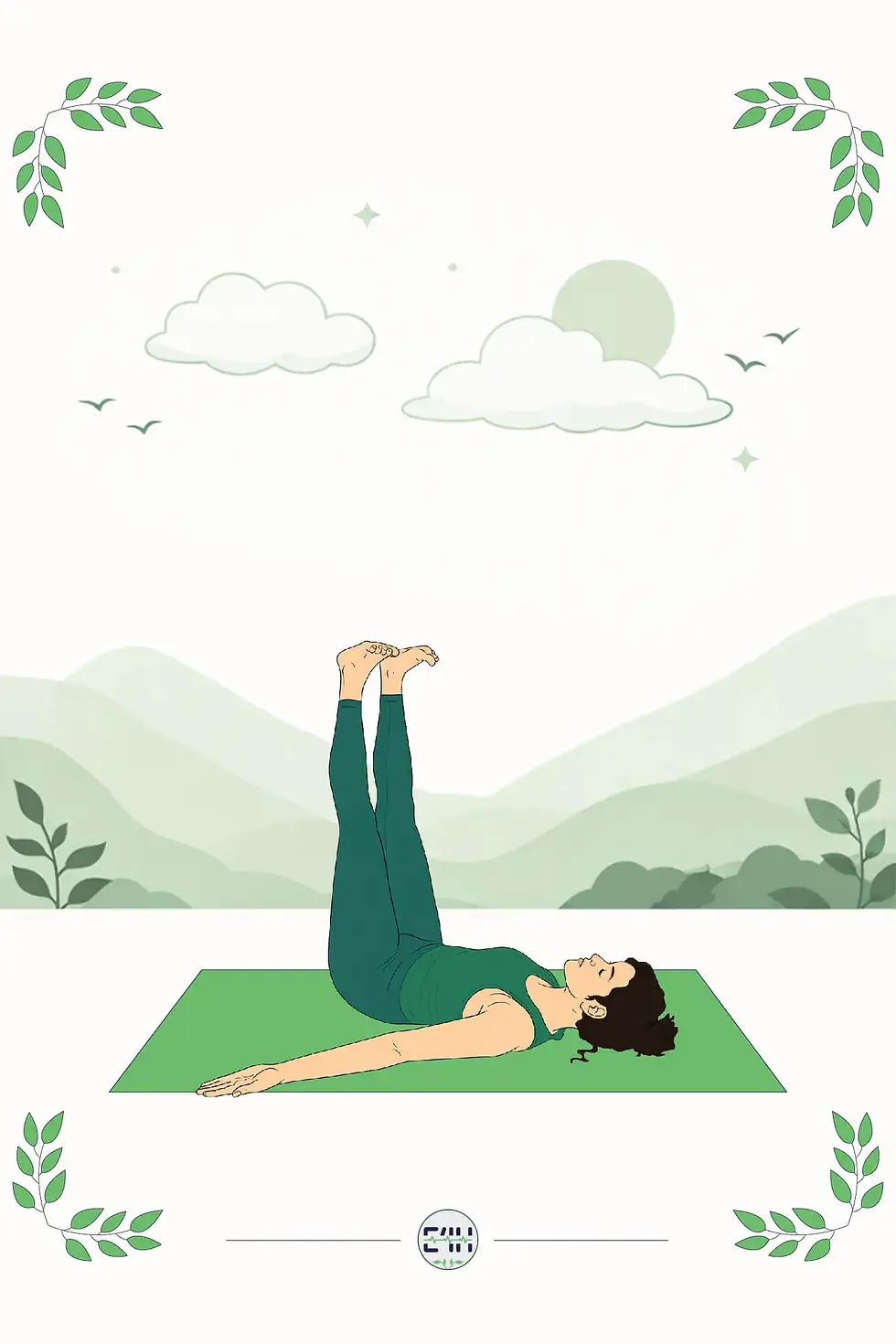 Person lying on the back with legs extended straight upward