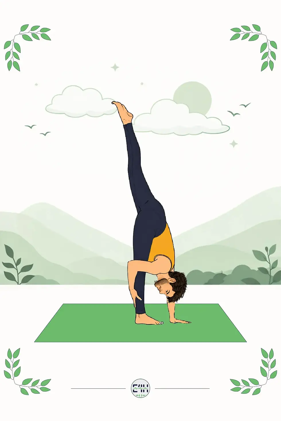 Person folding forward in Standing Split with one leg lifted overhead