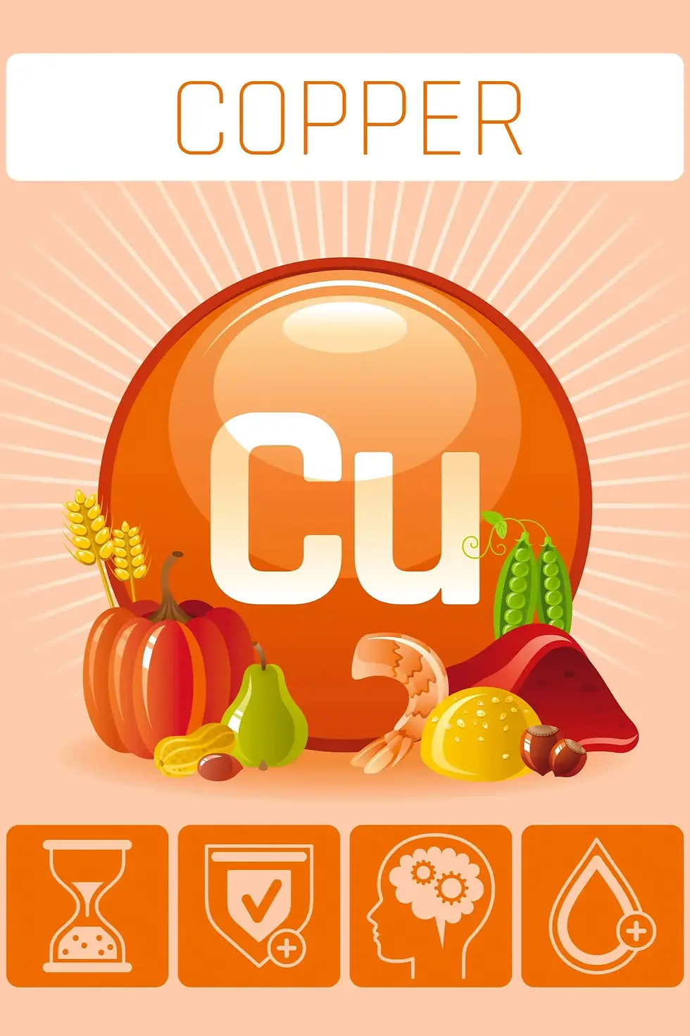 Copper infographic with food icons