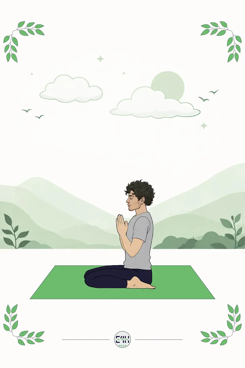 Person seated in Hero Pose between the feet with hands at the chest