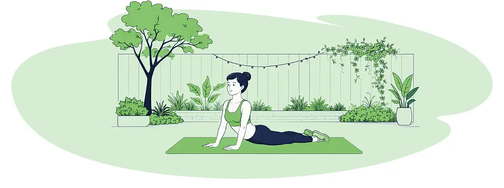 illustration-of-woman-doing-bhujangasana-cobra-pose-in-backyard-garden