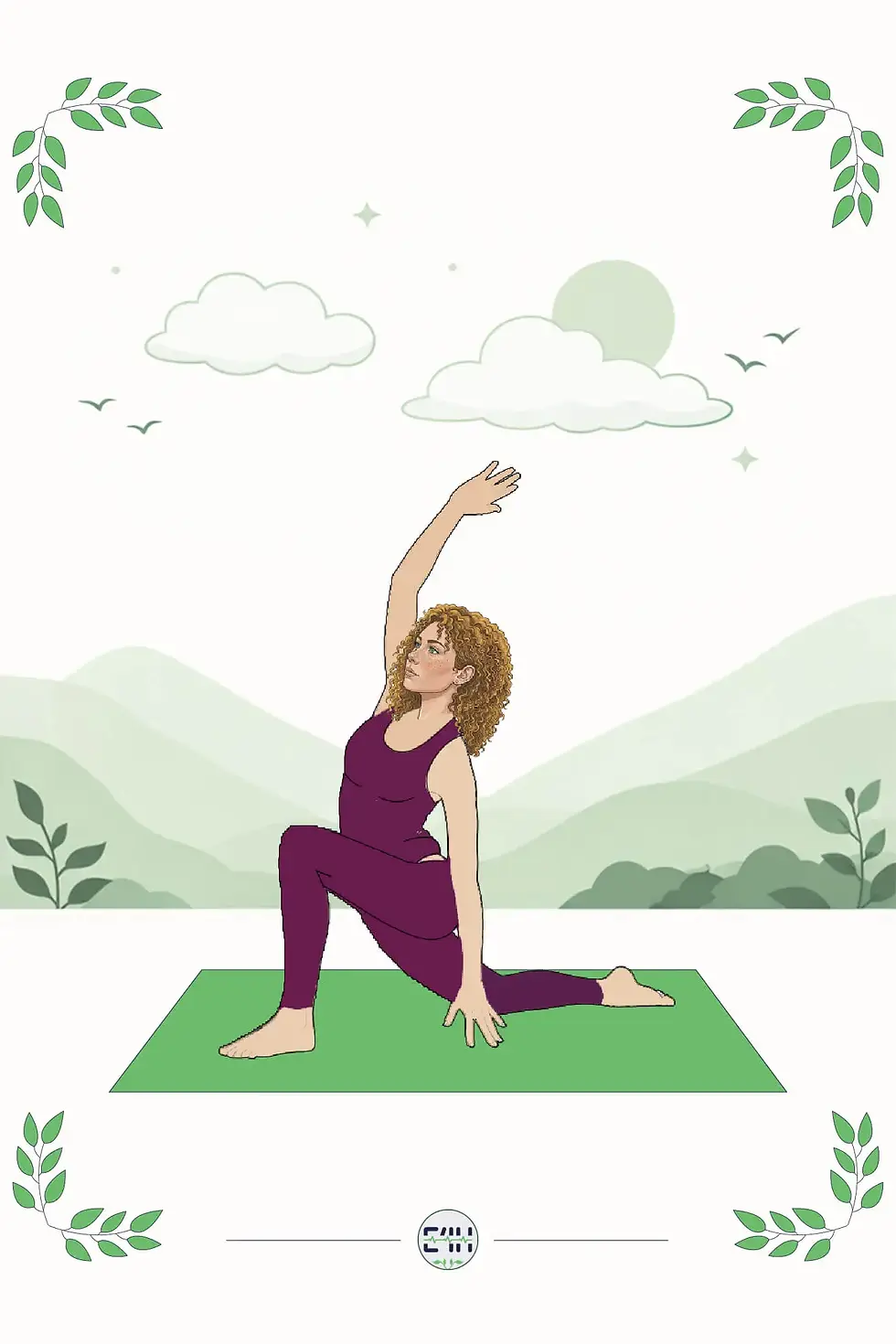 Person in a low lunge with one hand down and the other arm reaching overhead