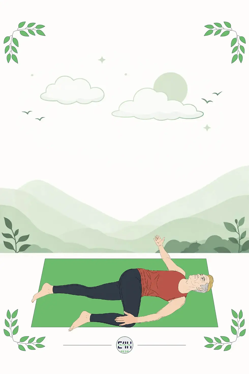 Person lying on the back in a Reclining Twist