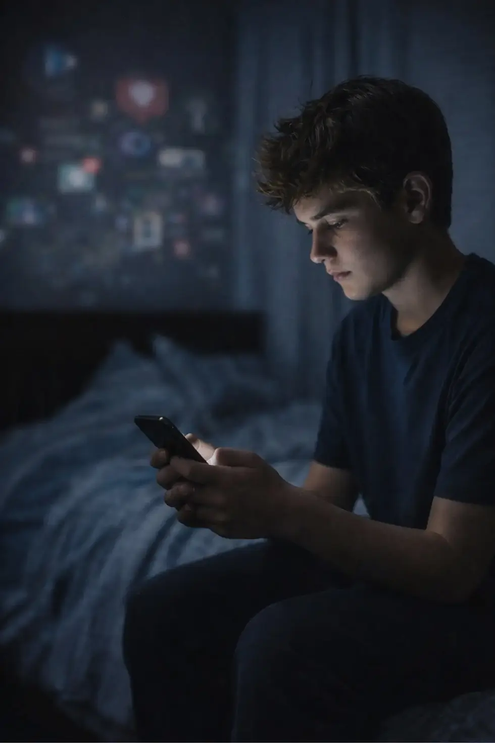 childhood-2-0-teen-boy-using-smartphone-alone-at-night-in-bedroom