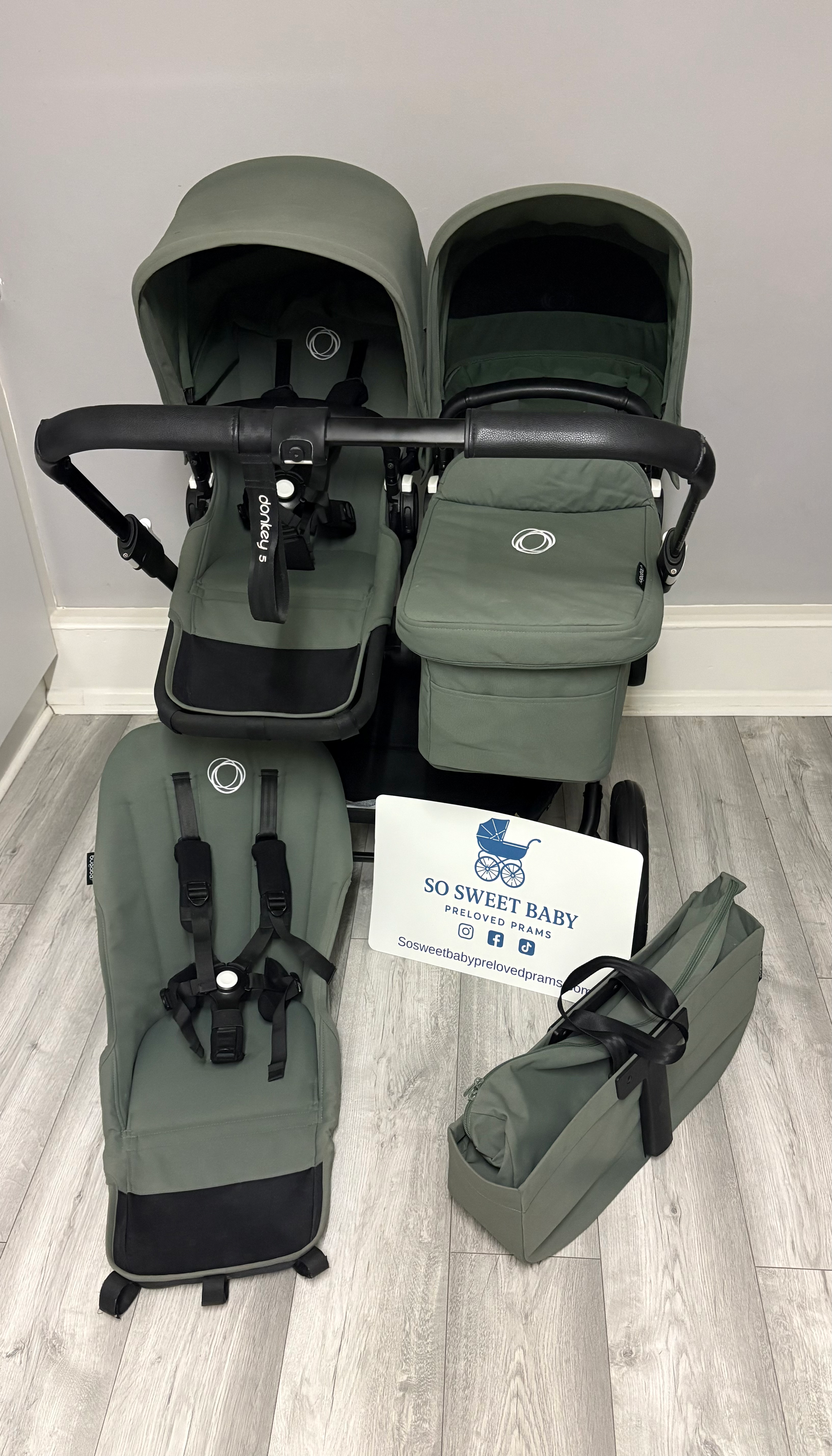 Bugaboo donkey 5 duo in forest green 🌲