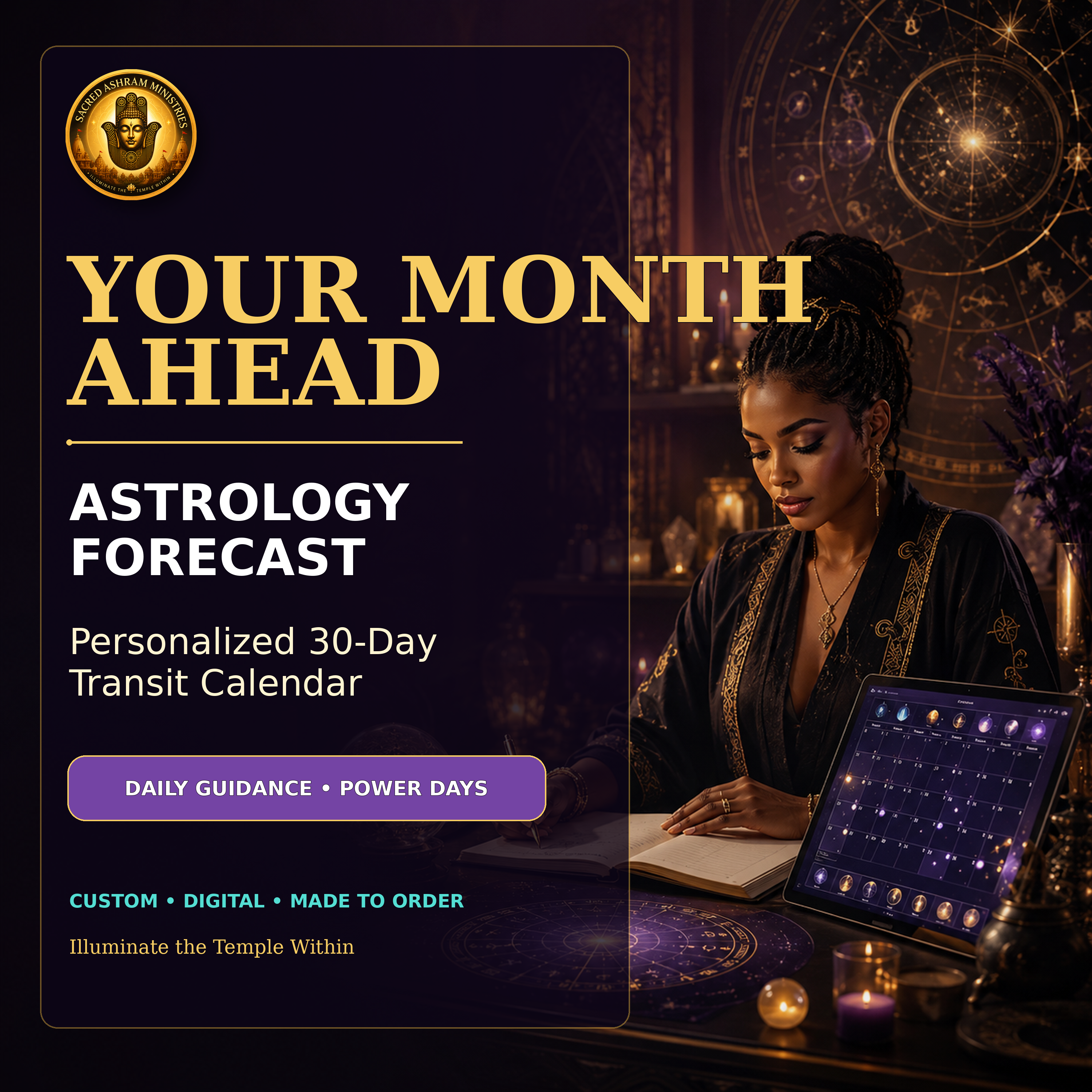 Your Month Ahead Astrology Forecast | Personalized 30-Day Transit Calendar