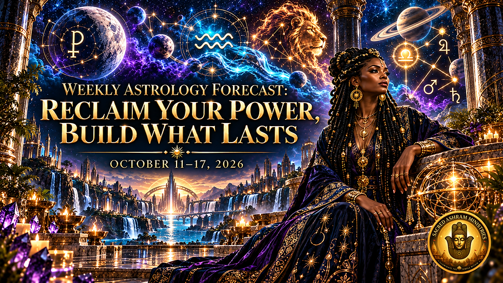 Weekly astrology forecast cover for October 11–17, 2026 featuring Pluto direct in Aquarius and disciplined future-building.