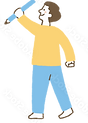 指さしをする男の子のイラスト