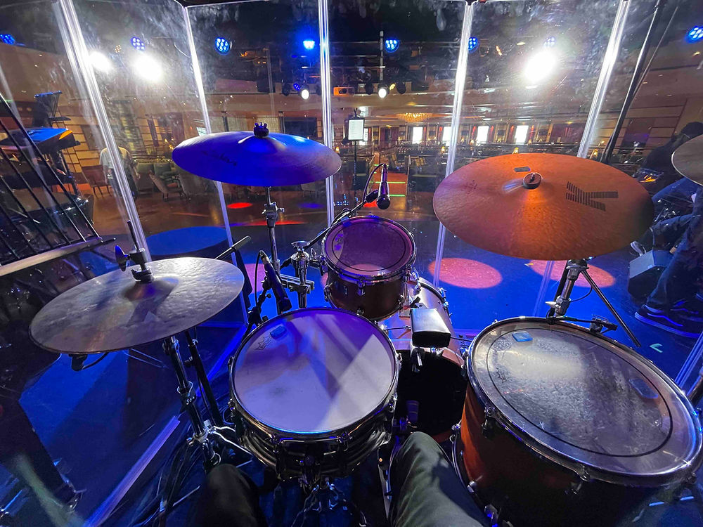 Drum kit on stage