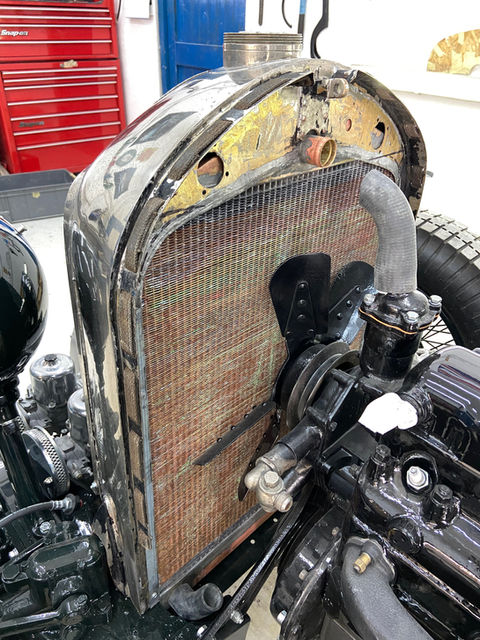 Modern radiator fitted into an original  rad shell