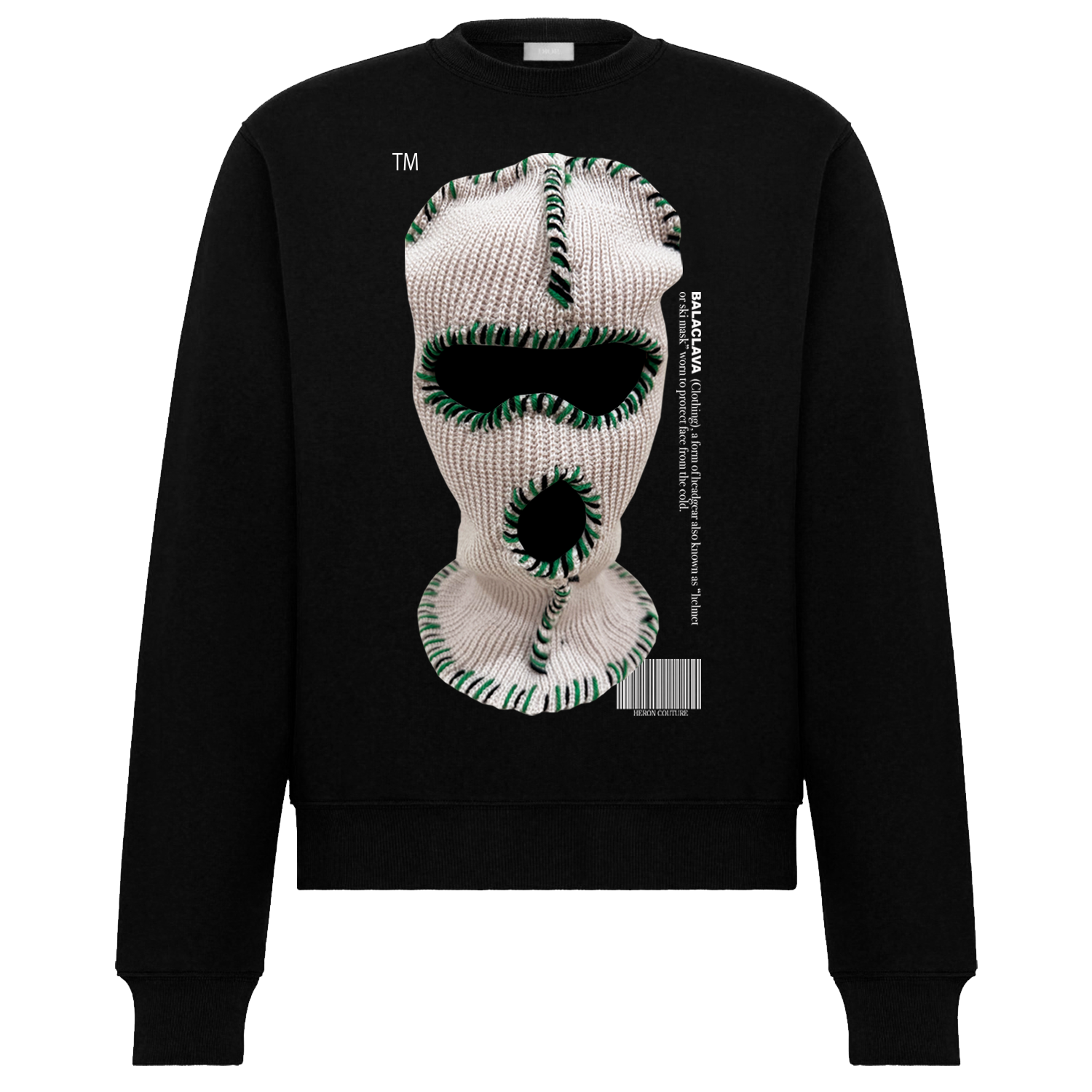 Balaclava Luxury Crew Neck Sweater (Black)