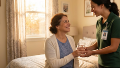A woman receive residential respite care with coverage by her Medi-Cal plan. 
