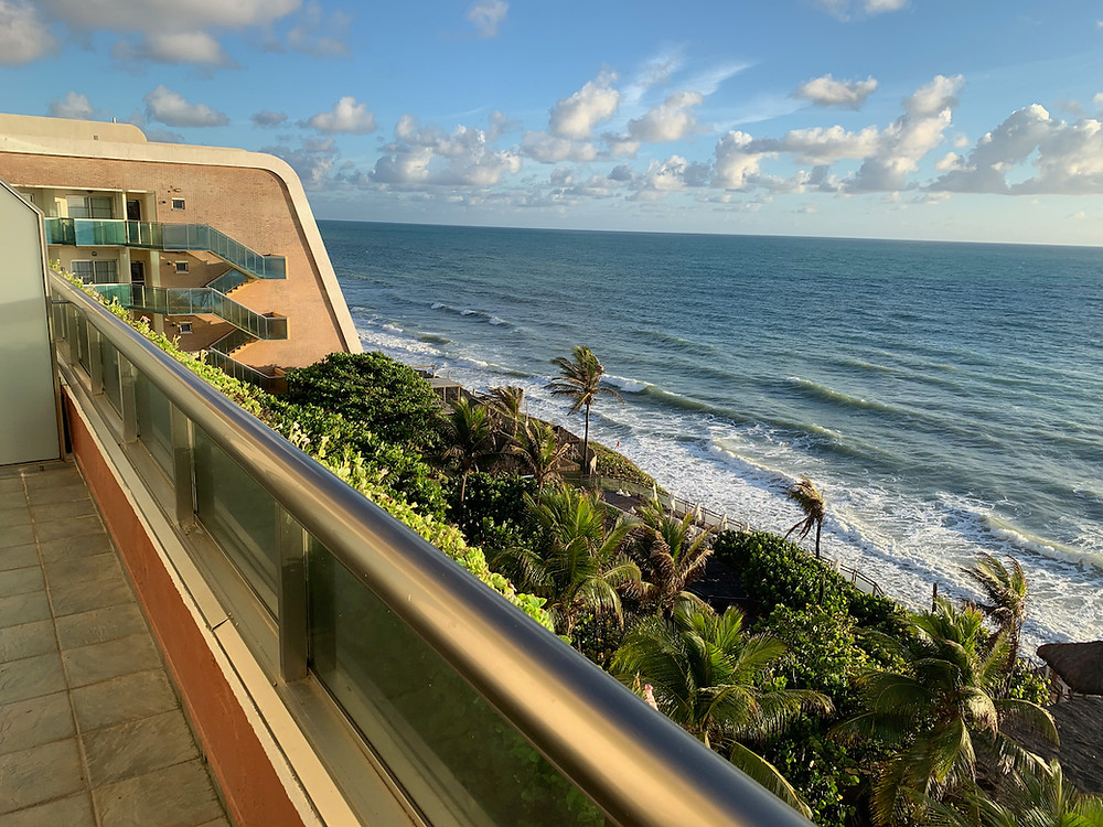 Bela vista do mar de Natal/RN a partir do quarto do hotel. Uma verdadeira pintura!