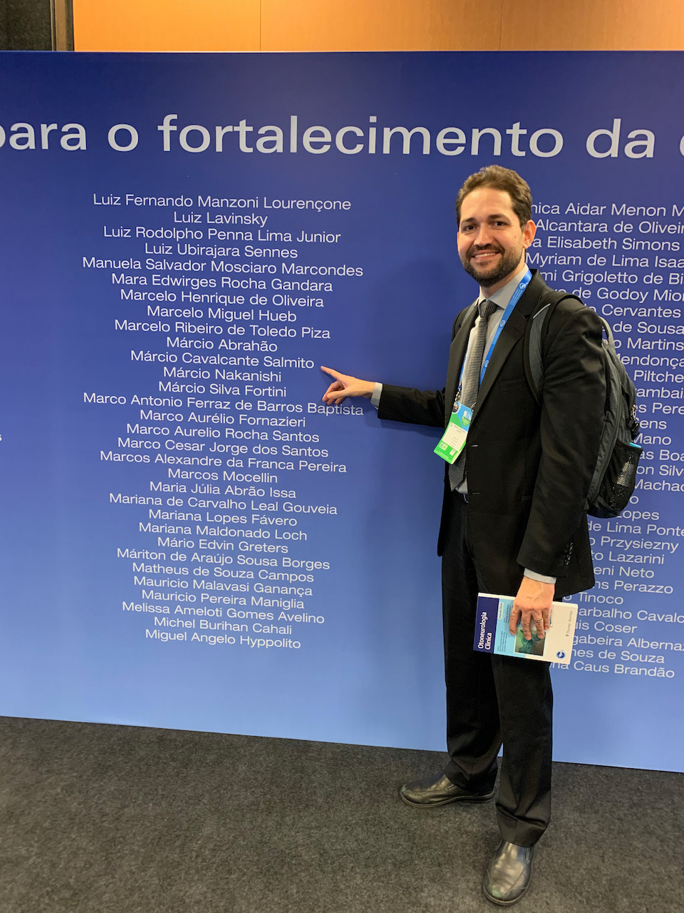 Painel de reconhecimento da ABORL para os organizadores do Congresso Brasileiro de Otorrino. Dr Márcio Salmito representando a Otoneurologia.