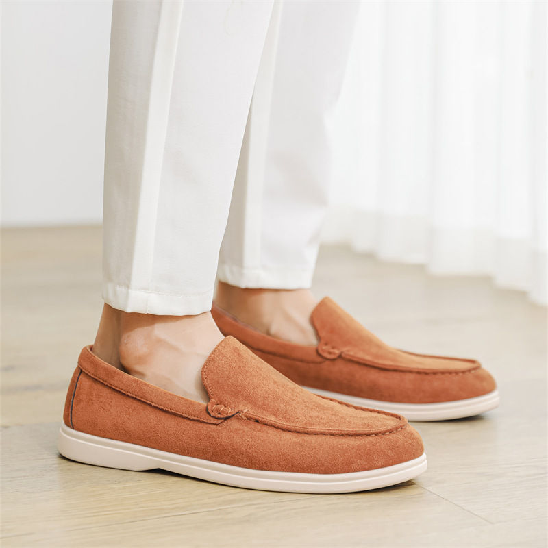 Thumbnail: 2025 New Men's Suede Beans Shoes Slip-on Lazy Loafers Casual Men's Shoes for B- 