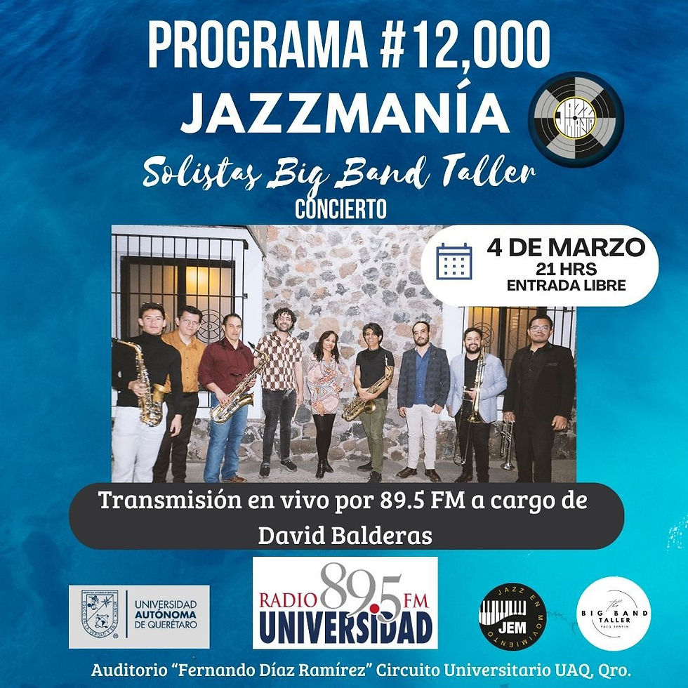 Jazzmania 12,000 programas con Solistas Big Band taller