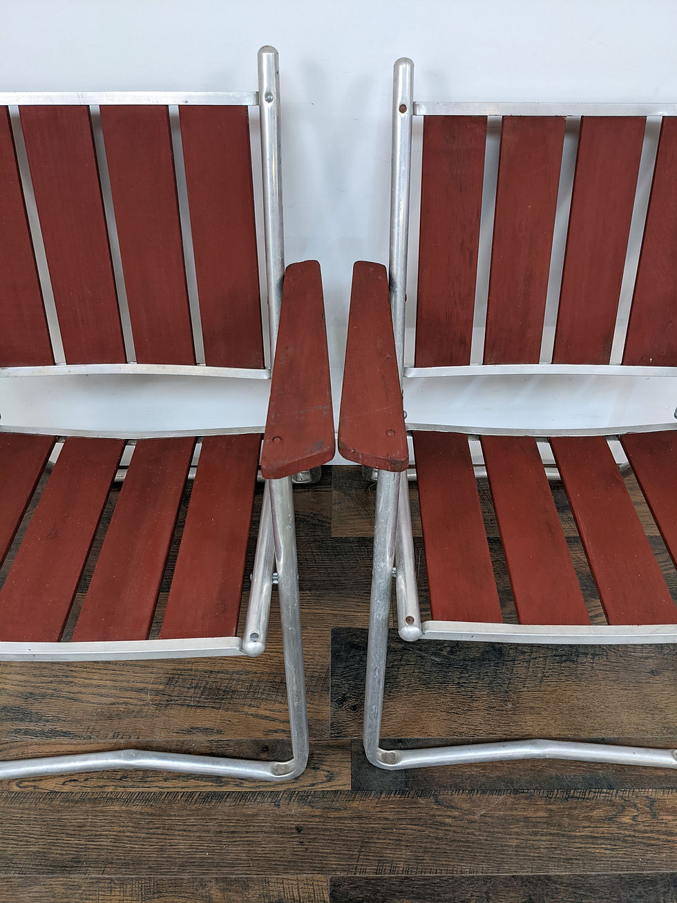 Thumbnail: Pair of MCM Aluminum Patio Chairs