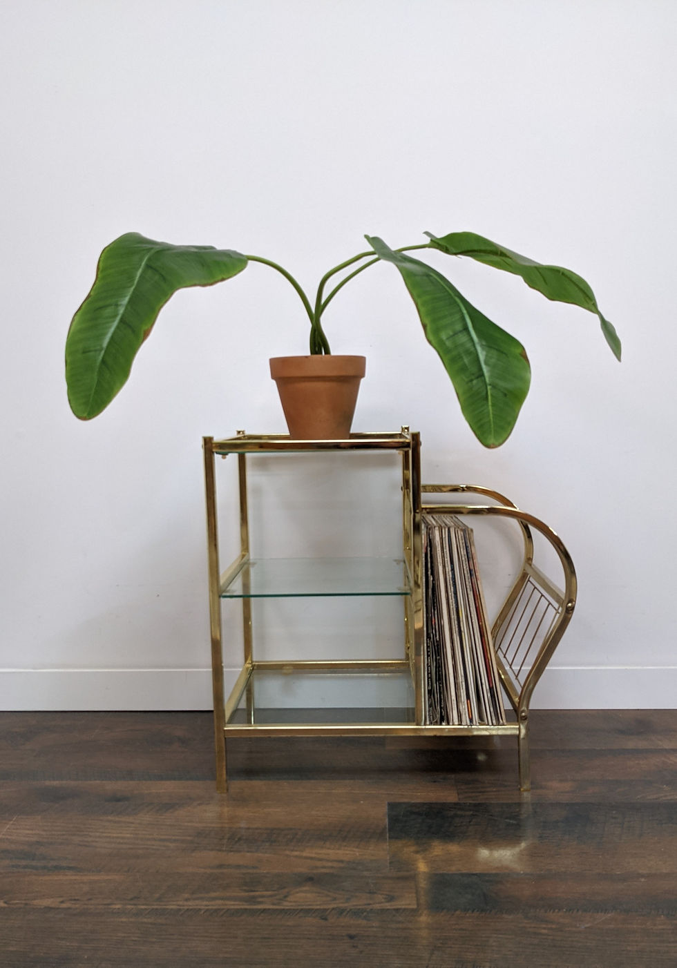 Thumbnail: Brass Side Table & Record Holder