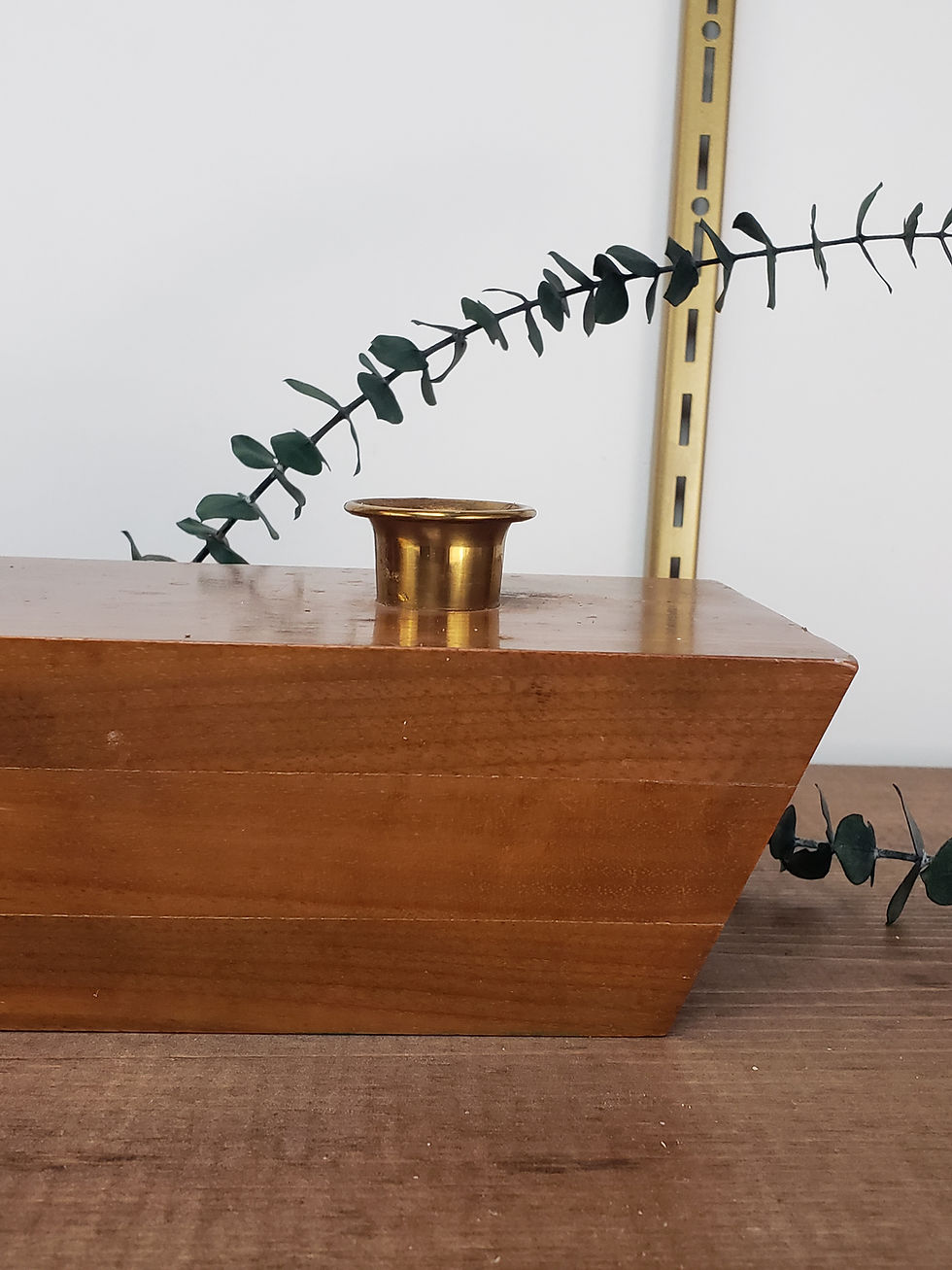 Thumbnail: Mid Century Wooden 3-Candle Holder