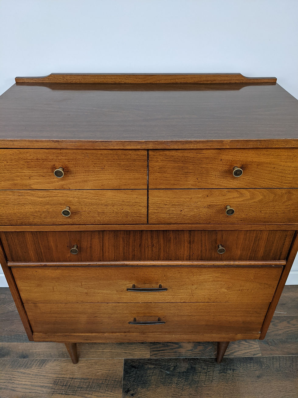 Thumbnail: MidMod Tall Four Drawer Dresser