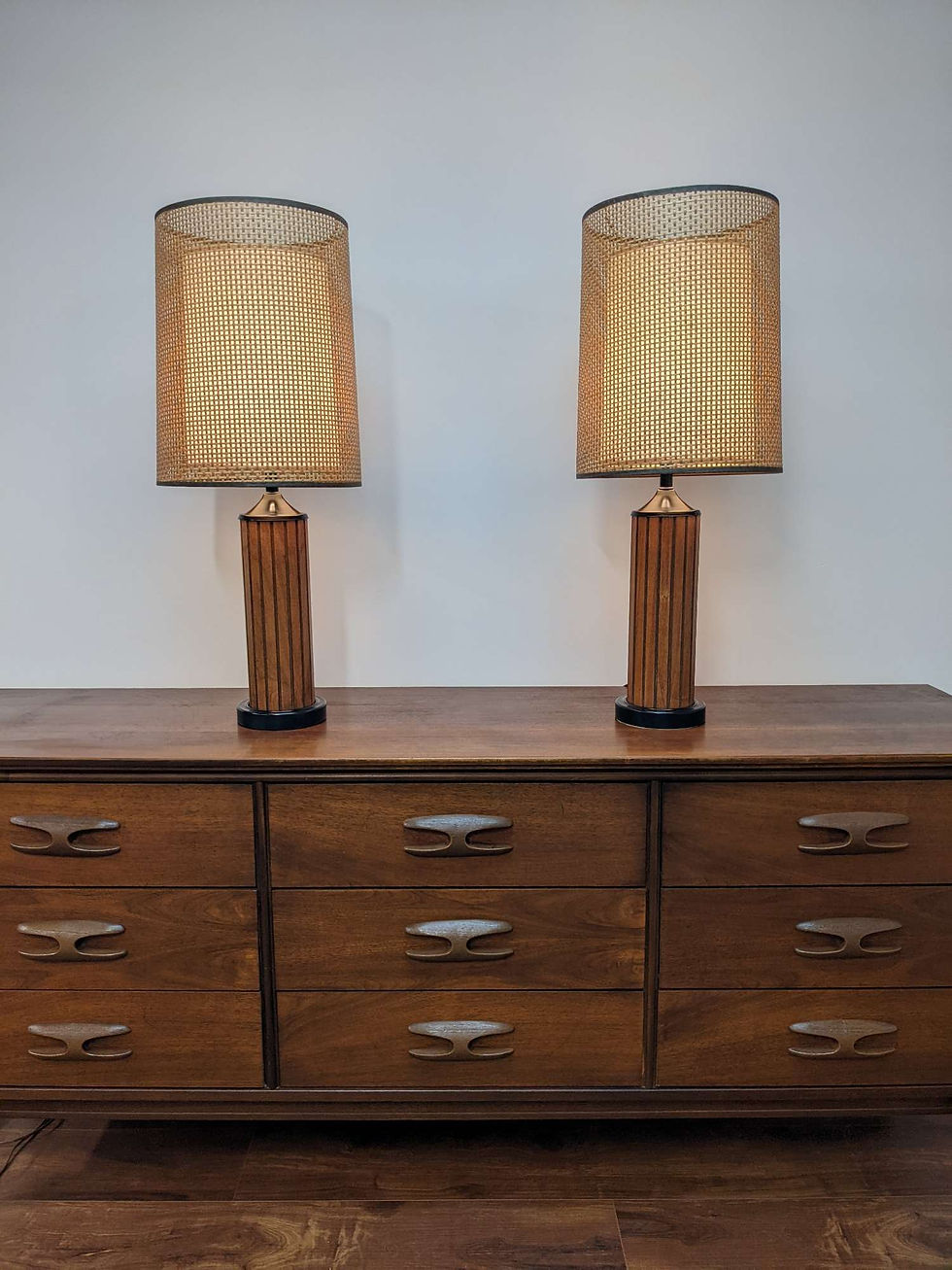 Thumbnail: Pair of MCM Gruvwood Lamps 