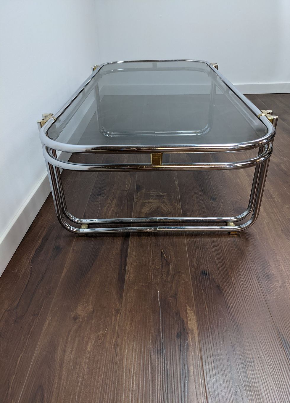 Thumbnail: MCM Chrome & Glass Coffee Table