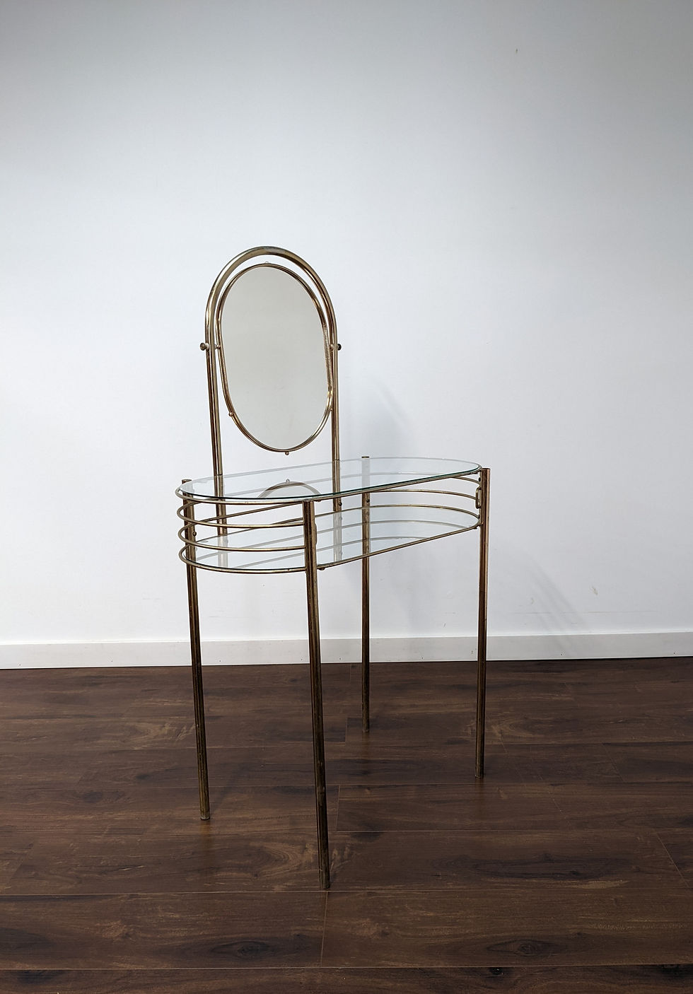 Thumbnail: Vintage Brass & Glass Vanity 