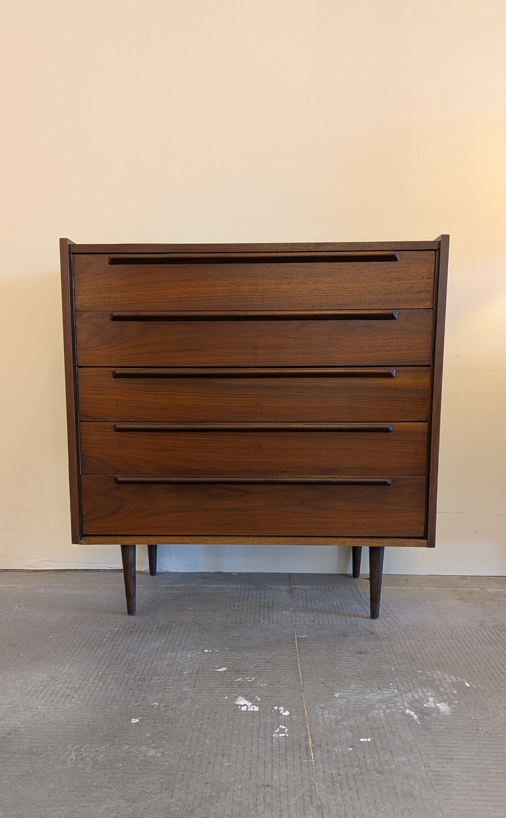 Mid Century Modern Five Drawer Highboy 