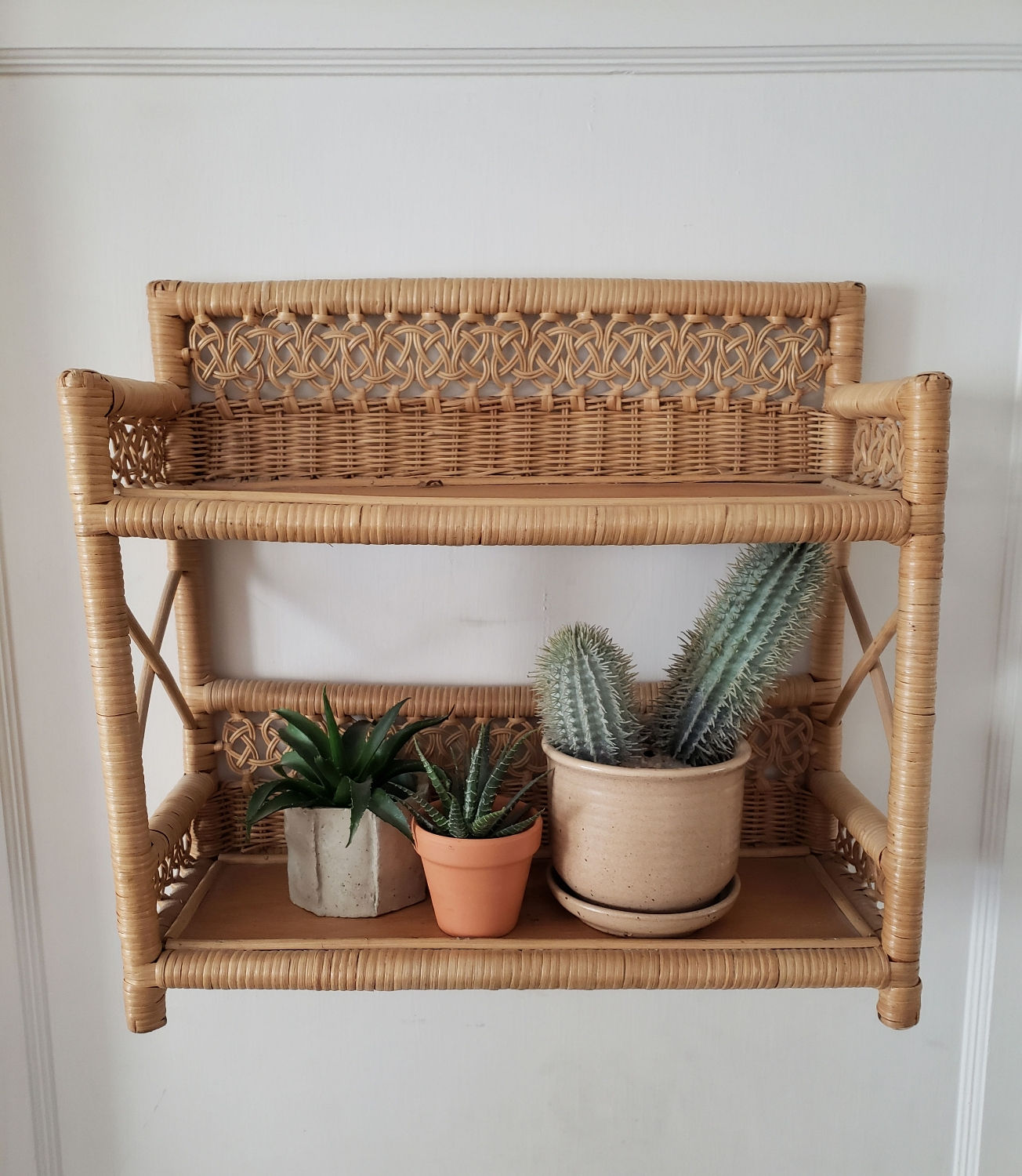 Wicker Rattan Wall Shelf 