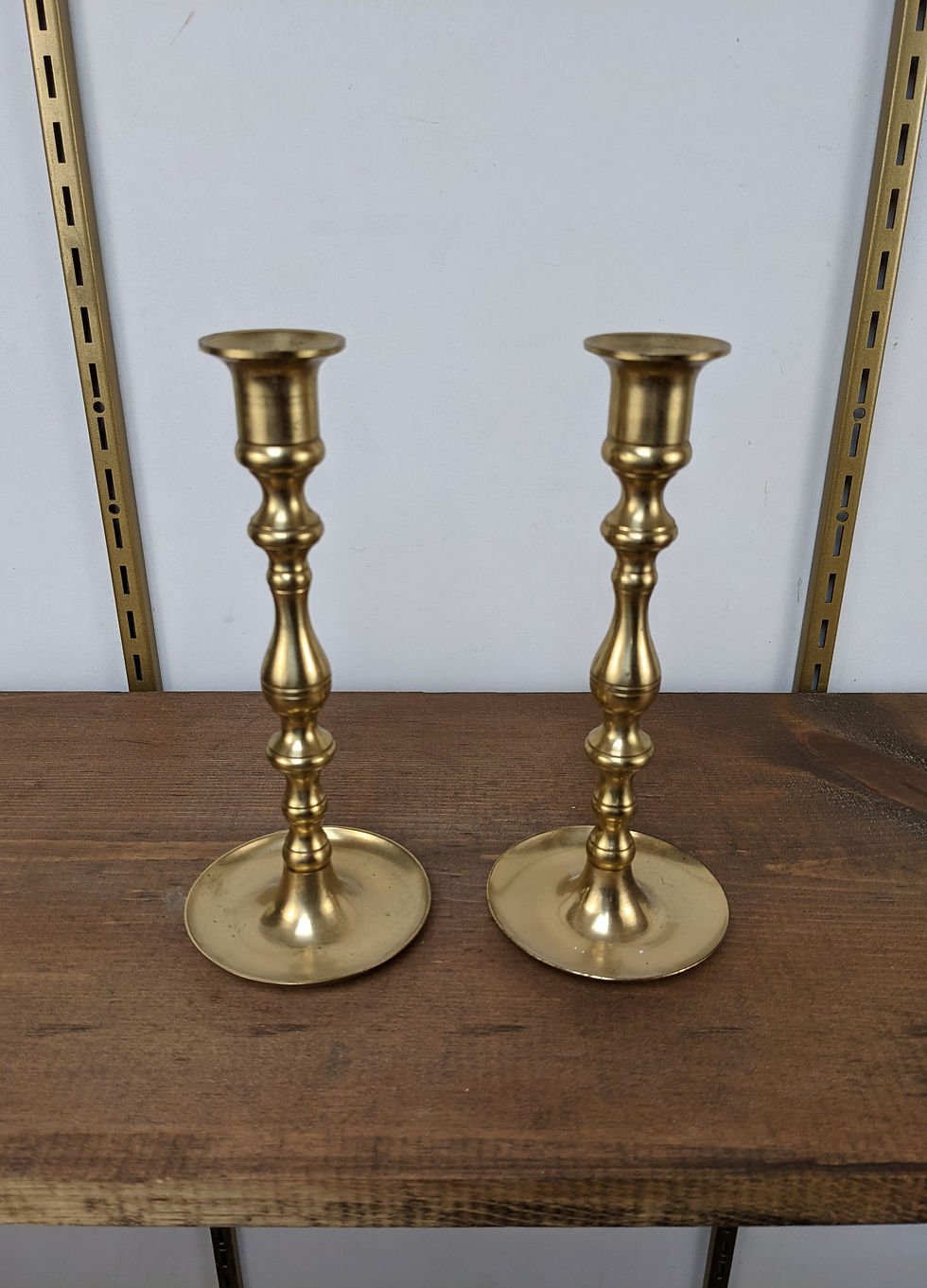 Thumbnail: Pair of Brass Candle Holders